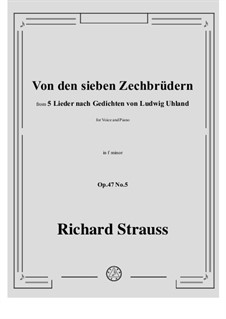 No.5 Von den sieben Zechbrüdern: F minor by Richard Strauss