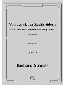 No.5 Von den sieben Zechbrüdern: F sharp minor by Richard Strauss