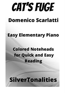 Sonate Nr.499 in g-Moll, K.30 L.499 P.86: Fugue, for easy elementary piano with colored notation by Domenico Scarlatti