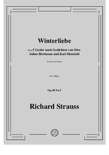 No.5 Winterliebe: G Major by Richard Strauss