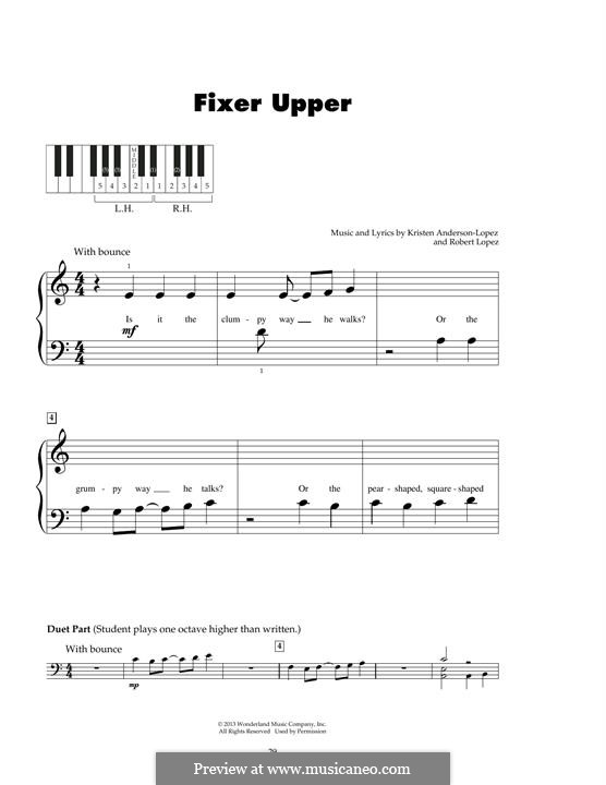 Fixer Upper (from Disney's Frozen): Für Klavier by Robert Lopez, Kristen Anderson-Lopez