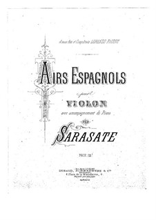 Spanische Arien, Op.18: Partitur by Pablo de Sarasate