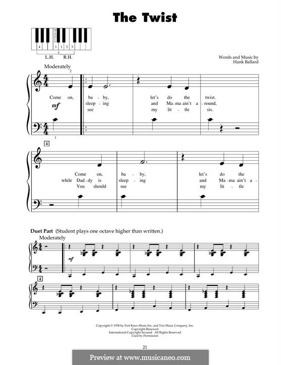 The Twist (Chubby Checker): Für Klavier by Hank Ballard