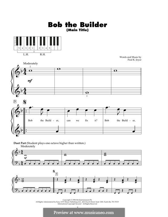 Bob the Builder Intro Theme Song: Für Klavier by Paul Joyce