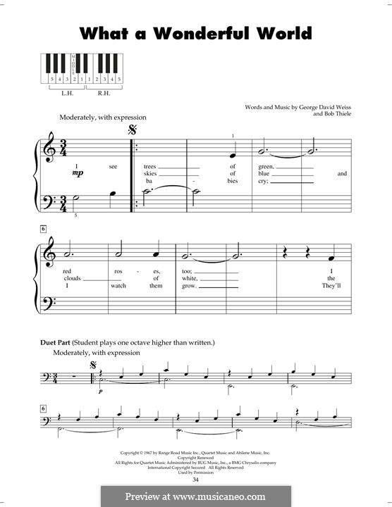 Piano version: Für einen Interpreten by Bob Thiele, George David Weiss