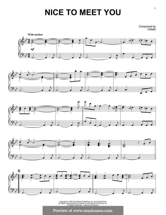 Nice To Meet You Von Yanni Noten Auf MusicaNeo nice-to-meet-you-von-yanni-noten-auf-musicaneo