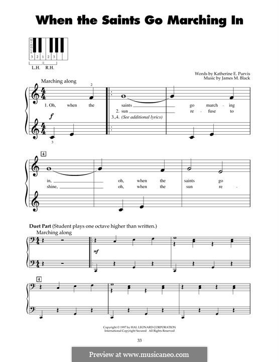 When the Saints Go Marching In: Für Klavier by James Milton Black
