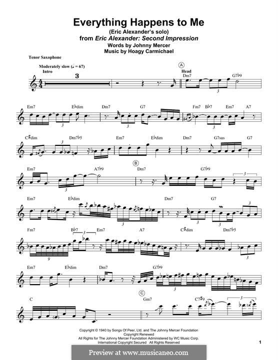 Everything Happens to Me (Frank Sinatra): Für Tenorsaxophon by Matt Dennis