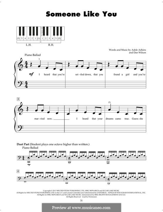 Someone Like You: Für Klavier by Adele, Daniel Wilson
