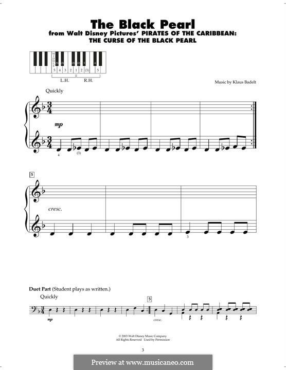 The Black Pearl (from Pirates of the Caribbean: The Curse of the Black Pearl): Für Klavier by Klaus Badelt