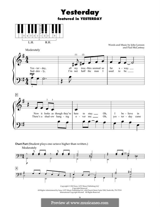 Piano version: Für einen Interpreten by John Lennon, Paul McCartney