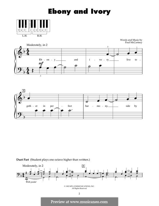 Ebony and Ivory: Für Klavier by Paul McCartney