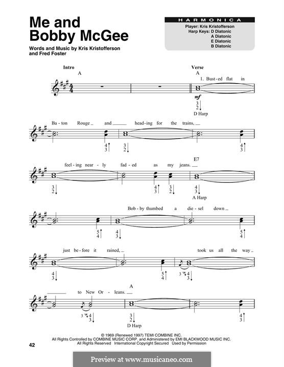 Me and Bobby McGee (Janis Joplin) von F. Foster, K. Kristofferson auf MusicaNeo