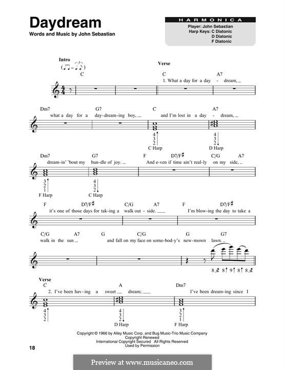 Daydream (The Lovin' Spoonful): For harmonica by John B. Sebastian