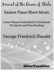 Solomon, HWV 67: The Arrival of the Queen of Sheba, for easiest piano by Georg Friedrich Händel