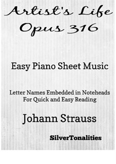 Künstlerleben, Op.316: Für Klavier, leicht by Johann Strauss (Sohn)