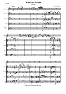 Romanze für Violine und Orchester Nr.1 in G-Dur , Op.40: Vollpartitur, Stimmen by Ludwig van Beethoven