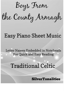 Boys from the County Armagh Easy Piano Sheet Music: Boys from the County Armagh Easy Piano Sheet Music by folklore