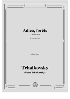 Die Jungfrau von Orleans, TH 6: Adieu, forêts in D flat Major by Pjotr Tschaikowski
