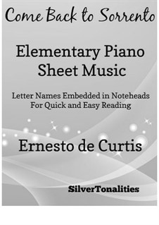 Torna a Surriento: For elementary piano by Ernesto de Curtis