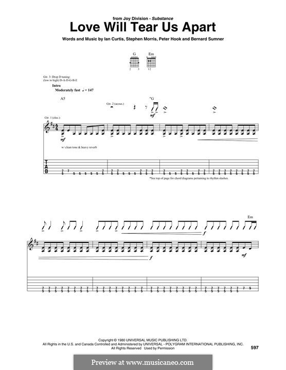 Love Will Tear Us Apart (Joy Division): Für Gitarre by Bernard Sumner, Ian Curtis, Peter Hook, Stephen Morris