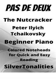 Nr.5 Pas de deux: For beginner piano with colored notation by Pjotr Tschaikowski