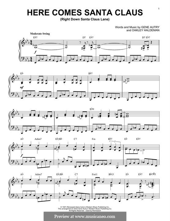 Piano version: Boogie woogie version by Gene Autry, Oakley Haldeman