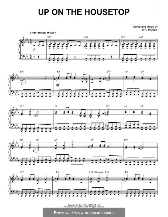 Up on the House Top: For piano (boogie woogie version) by Benjamin Russel Hanby