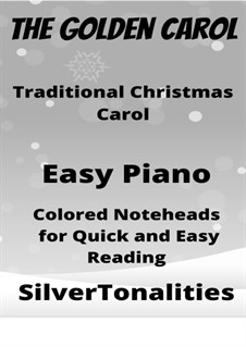 The Golden Carol: For easy piano with colored notation by folklore