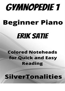 Nr.1: For beginner piano with colored notation by Erik Satie