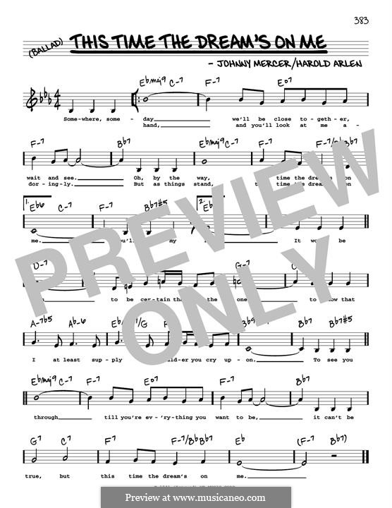 This Time the Dream's on Me (Tony Bennett): Low Voice by Harold Arlen