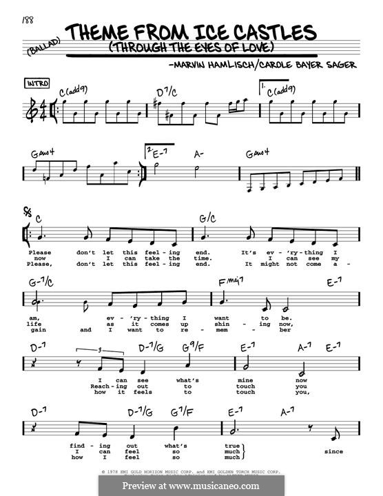 Theme from Ice Castles (Through the Eyes of Love): Low Voice by Marvin Hamlisch