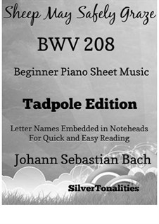 Schafe können sicher weiden: For beginner piano (2nd Edition) by Johann Sebastian Bach