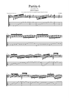 Partita für Tasteninstrument Nr.6 in e-Moll, BWV 830: Toccata, for guitar by Johann Sebastian Bach