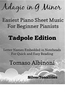 Adagio in g-Moll: For beginner piano (2nd Edition) by Tomaso Albinoni