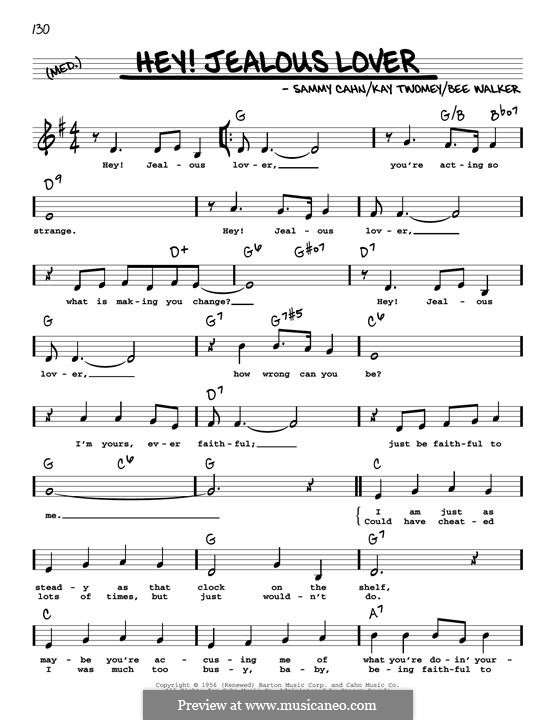 Hey! Jealous Lover: Low Voice by Bee Walker, Kay Twomey, Sammy Cahn