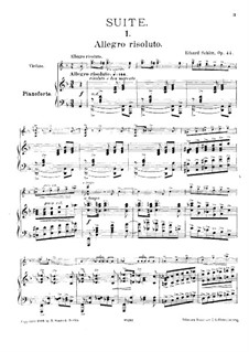 Suite Nr.1, Op.44: Für Violine und Klavier – Partitur by Eduard Schütt