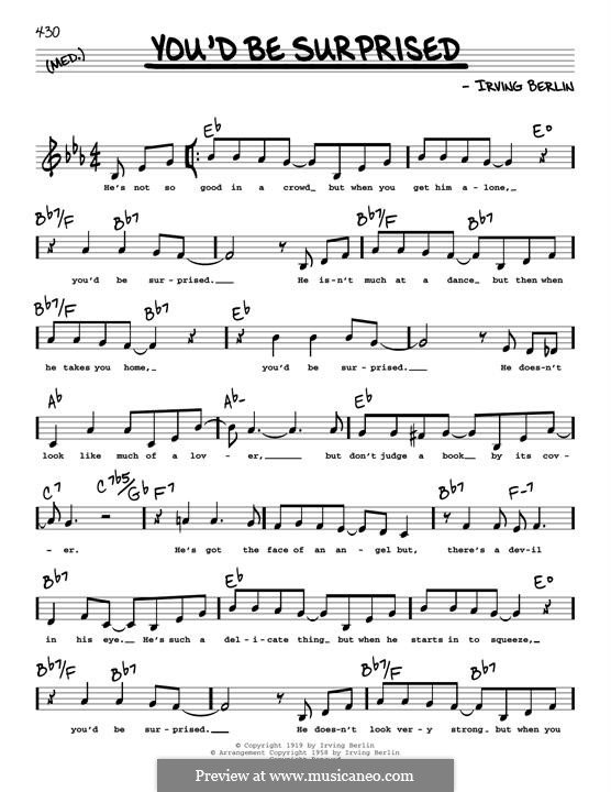 You'd Be Surprised (Eddie Cantor): Low Voice by Irving Berlin