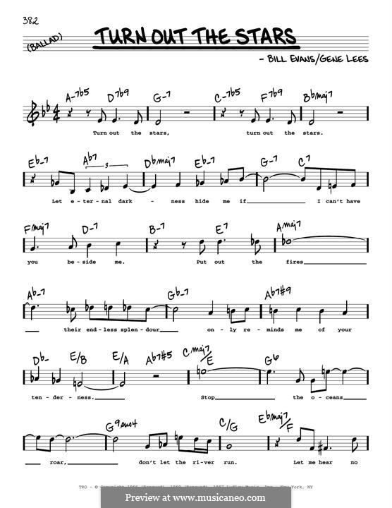 Turn Out the Stars: Low Voice by Bill Evans