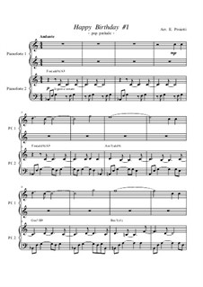 Zum Geburtstag viel Glück: Für Klavier, vierhändig by Mildred Hill