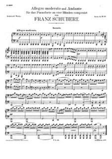 Allegro Moderato und Andante für Klavier, vierhändig, D.968: Erste und zweite Stimme by Franz Schubert