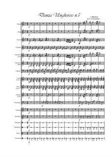 Tanz Nr.5 in fis-Moll: For large ensemble – score by Johannes Brahms