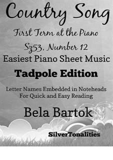 No.12 Country song (Rustic Dance): For easiest piano by Béla Bartók