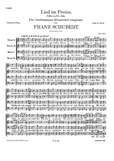 Lied im Freien, D.572: Lied im Freien by Franz Schubert