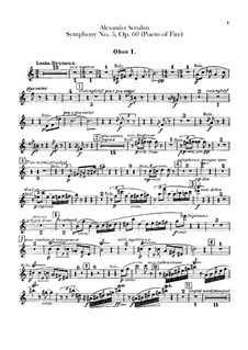 Sinfonie Nr.5 'Prometheus. Dichtung vom Feuer', Op.60: Oboen- und Englischhornstimmen by Alexander Skrjabin
