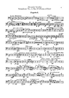 Sinfonie Nr.5 'Prometheus. Dichtung vom Feuer', Op.60: Fagott- und Kontrafagottstimmen by Alexander Skrjabin