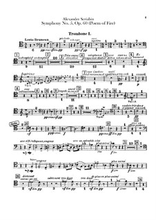 Sinfonie Nr.5 'Prometheus. Dichtung vom Feuer', Op.60: Posaune- und Tubastimmen by Alexander Skrjabin