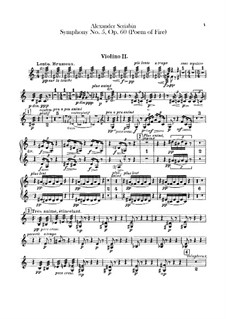 Sinfonie Nr.5 'Prometheus. Dichtung vom Feuer', Op.60: Violinstimme II by Alexander Skrjabin
