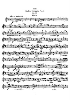 Schülerkonzert Nr.5 für Violine und Klavier, Op.22: Solostimme by Friedrich Seitz