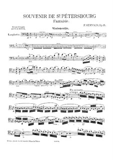 Souvenir de St. Pétersbourg, Op.15: Cello Solostimme by Adrien-François Servais